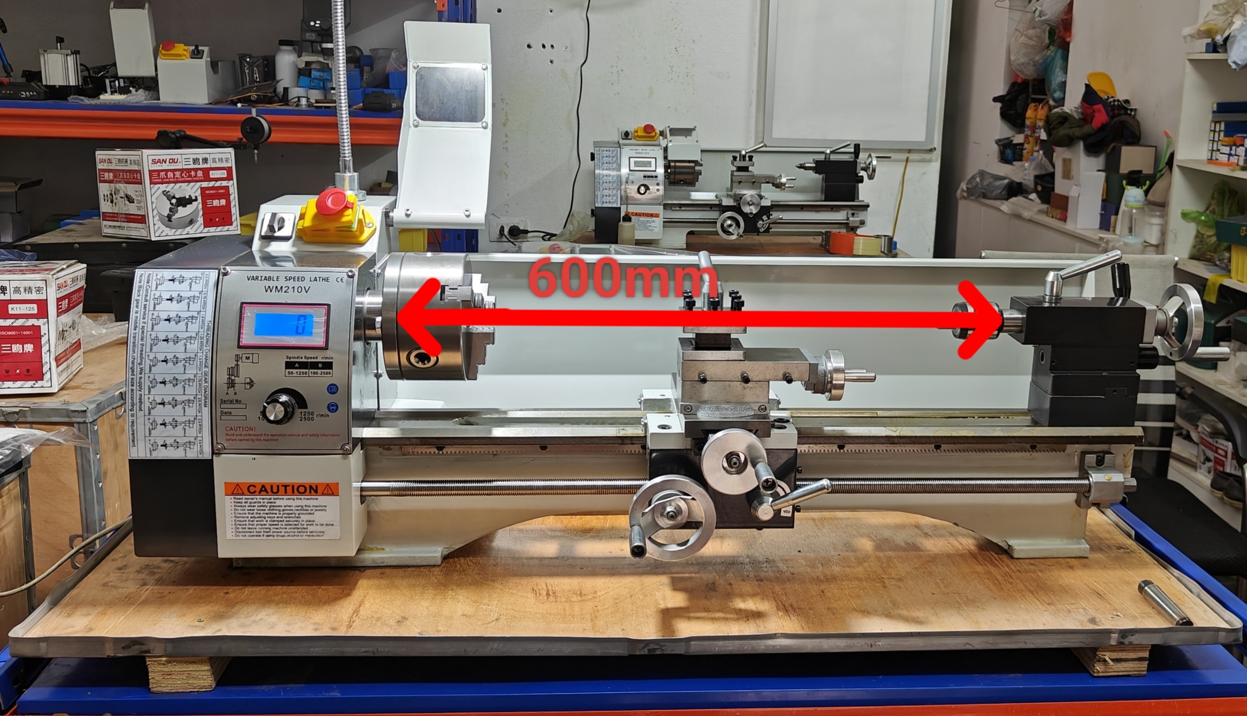 Máy Tiện Mini WM210V – 600mm